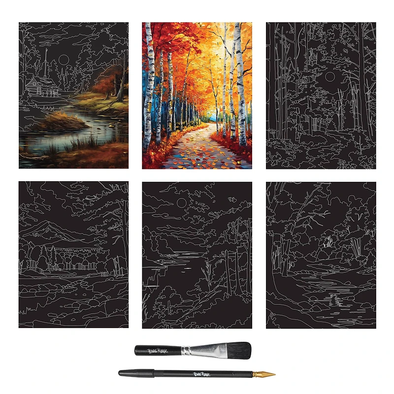 Brea Reese™ 9" x 12" Leaf Peeping Scratch Art Paper Pad