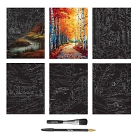 Brea Reese™ 9" x 12" Leaf Peeping Scratch Art Paper Pad
