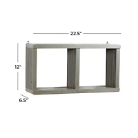 Gray Wood Contemporary Wall Shelf, 12" x 23" x 7"