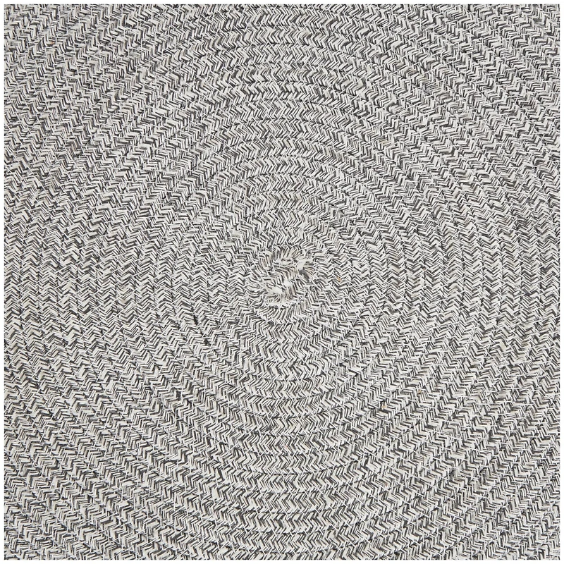 17" Chevron Textured Fabric Stool with Black Wooden Legs