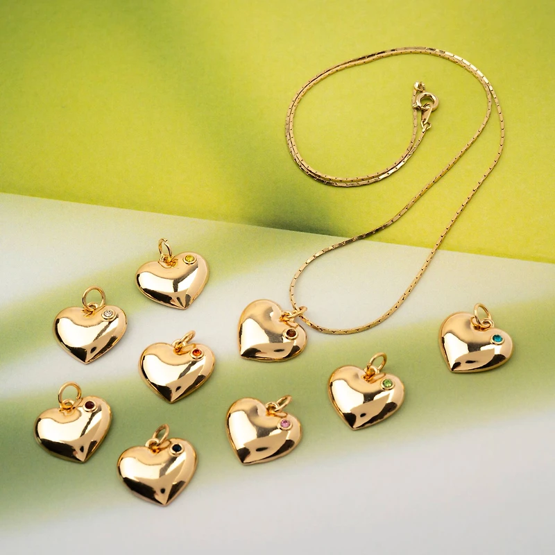 Crystal Lane DIY Gold Rhinestone Heart Charms, 9ct.