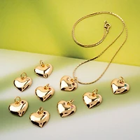 Crystal Lane DIY Gold Rhinestone Heart Charms, 9ct.