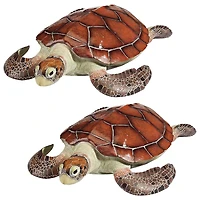 Design Toscano 19" Flat Back Sea Turtle Outdoor Statues, 2ct.