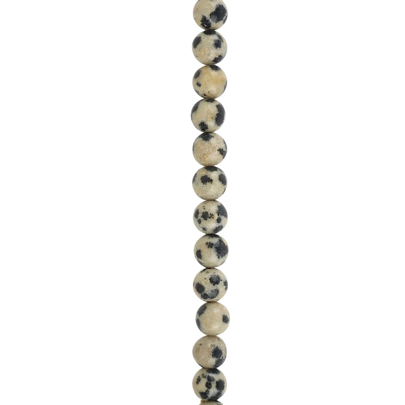 Black & White Dalmatian Jasper Round Beads by Bead Landing