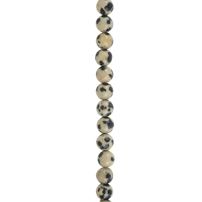 Black & White Dalmatian Jasper Round Beads by Bead Landing