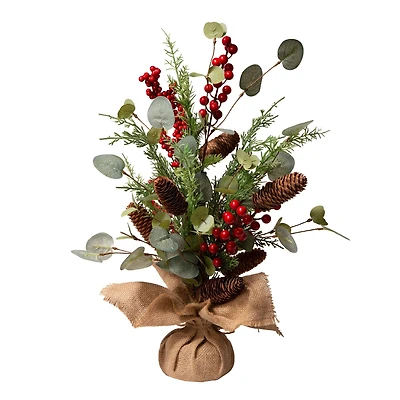 Glitzhome® Christmas Pine, Eucalyptus & Berry Tree