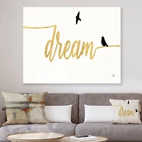 Designart - Family of Birds on Gold Words II