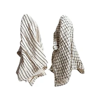 Hello Honey® 28" White & Black Cotton Tea Towel Set