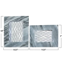 Hello Honey® 2 Pack Gray Marble Photo Frames