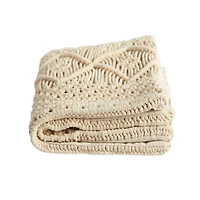 16" Bohemian Woven Macramé Pillow Cover