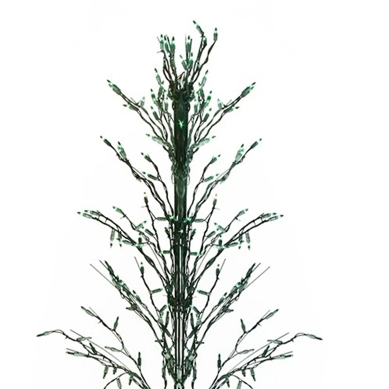 9ft. Pre-Lit Cascade Twig Artificial Christmas Tree, Green Lights