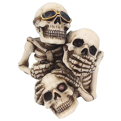 Design Toscano 5" See, Hear, Speak No Evil Skeleton Buddies Pencil Holder