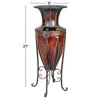 Brown Metal Rustic Vase, 27" x 9" x 9"