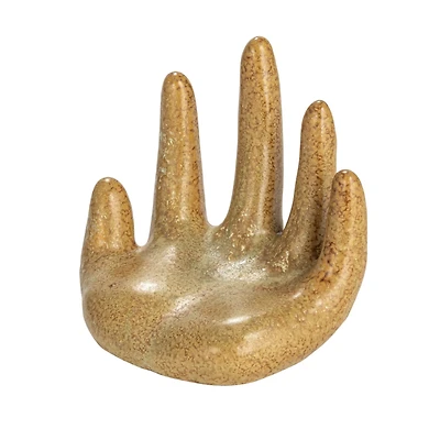 Hello Honey® 5.5" Brown Decorative Stoneware Hand with Reactive Glaze