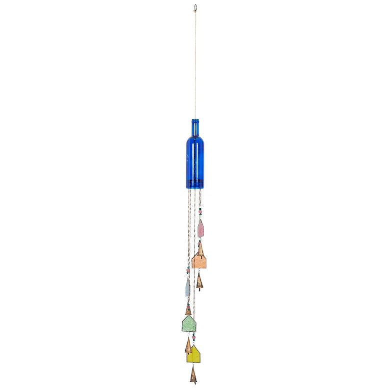 41" Blue Glass Eclectic Windchime