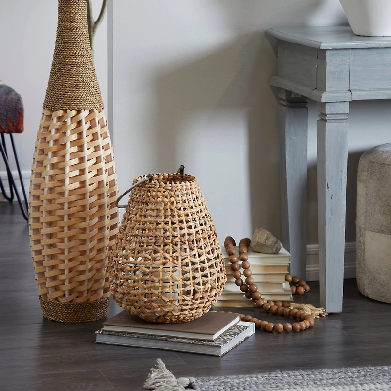 The Novogratz 16" Natural Metal Candle Lantern