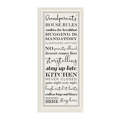 Stupell Industries Grandparents House Rules Wooden Wall Plaque