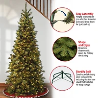 7.5 ft. Pre-lit Tiffany Fir Slim Artificial Christmas Tree, Clear Lights