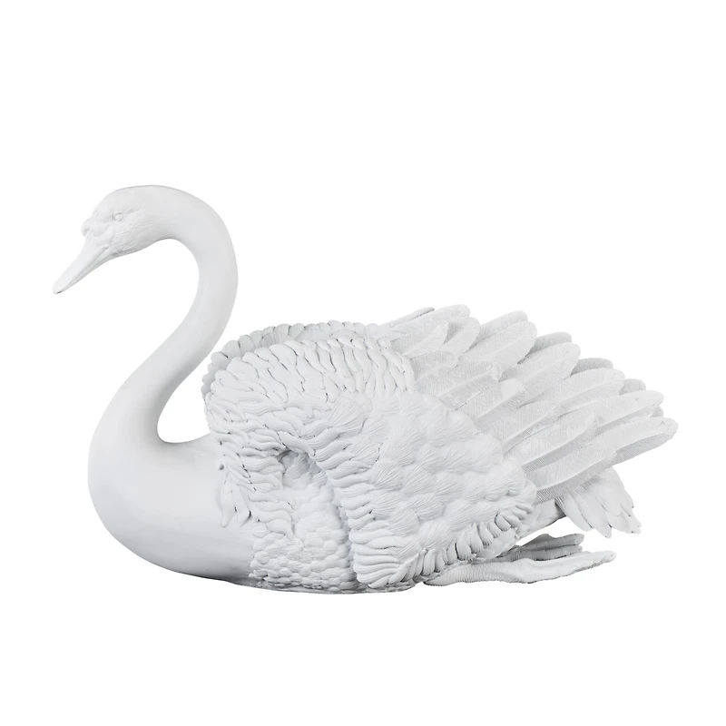 24" White Swan Sculpture
