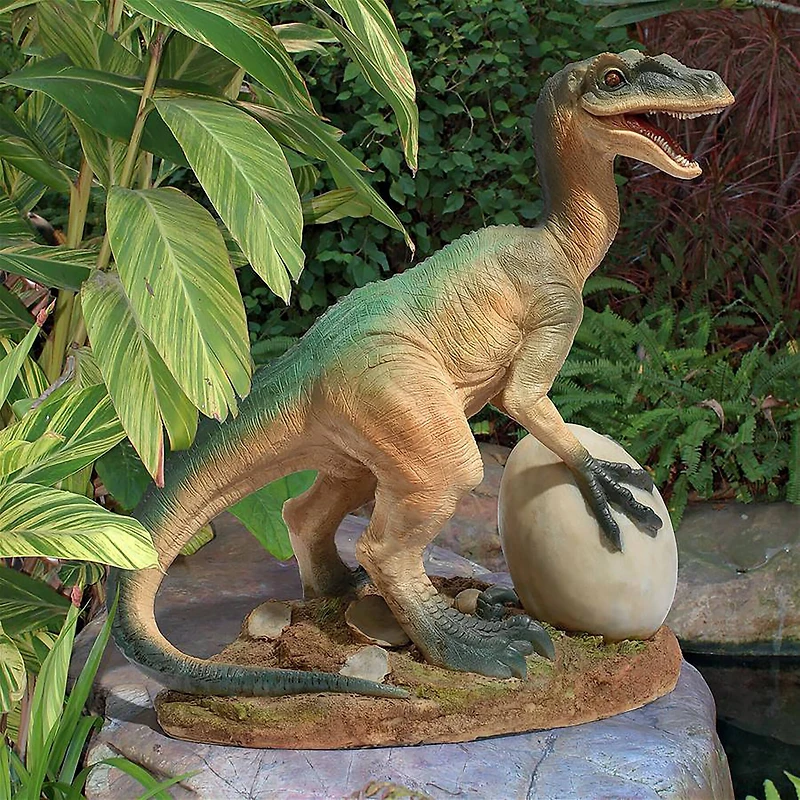Design Toscano 14.5" The Egg & Raptor Dinosaur Statue