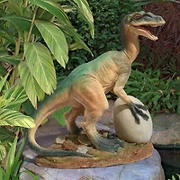 Design Toscano 14.5" The Egg & Raptor Dinosaur Statue