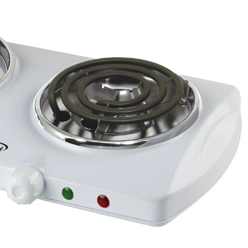 Brentwood White 1500W Double Electric Burner