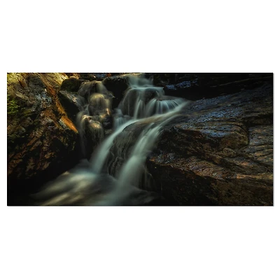 Designart Slow Motion Waterfall In Summer Landscape Canvas Art Print