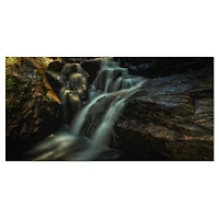 Designart Slow Motion Waterfall In Summer Landscape Canvas Art Print
