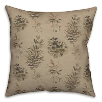 Pinecones on Brown Square Throw Pillow