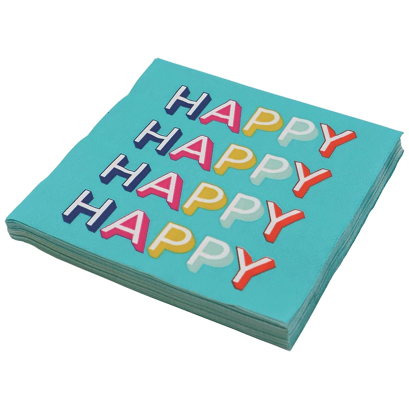Teal Happy Happy Lunch Napkins, 20ct. by Celebrate It™
