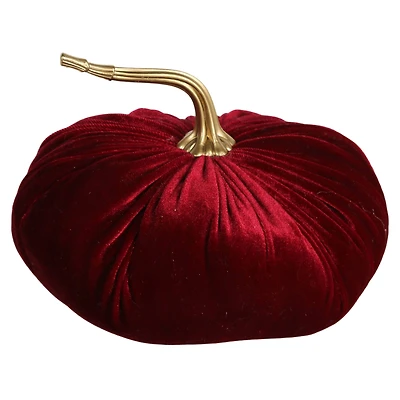 6.5" Velvet Pumpkin Tabletop Décor by Ashland