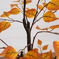 4ft. Orange Autumn Birch Leaf Artificial Potted Tree