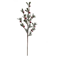 30" Glitter Olive Leaf & Red Berry Stem by Ashland®
