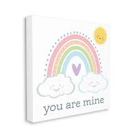 Stupell Industries You Are Mine Expression Smiling Cloud Sun Rainbow Canvas Wall Art