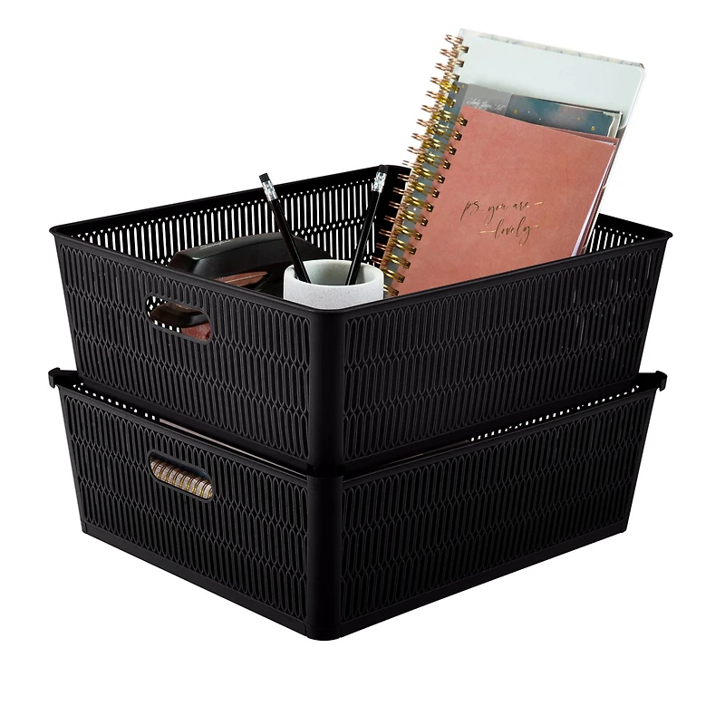 Simplify Slide 2 Stack It Shallow Tote Baskets