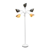 Simple Designs™ 5.6ft. 5-Light Gooseneck White Floor Lamp