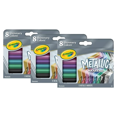 Crayola® Metallic Markers, 3 Packs of 8