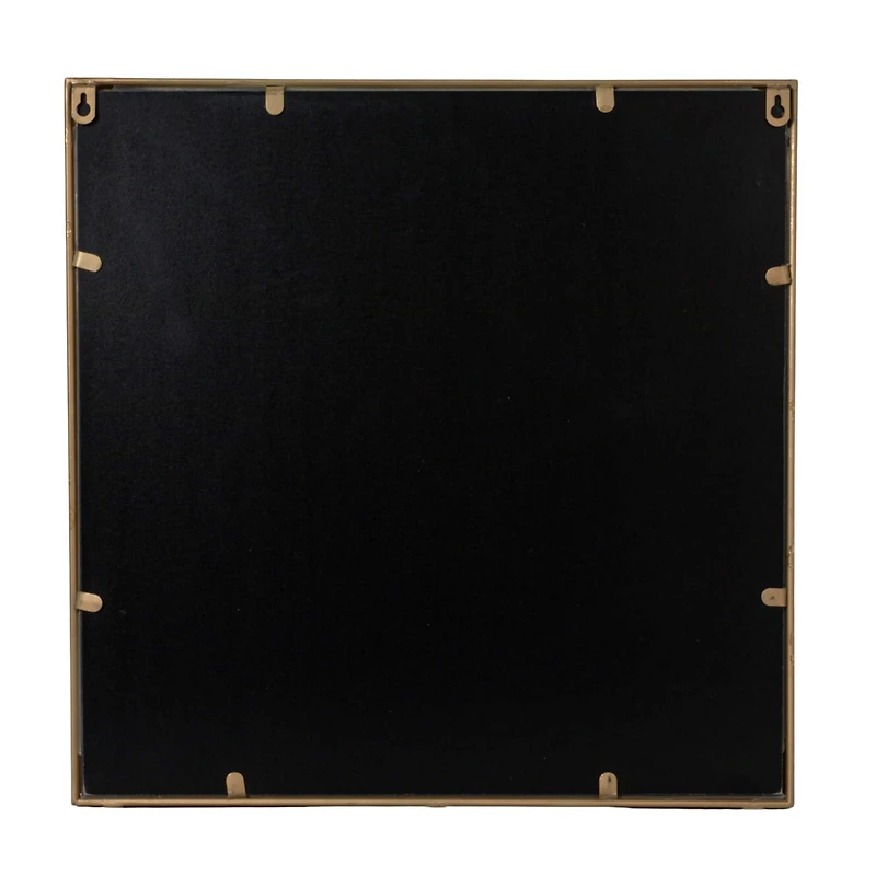 Hello Honey® 20" Gold Metal Wall Mirror with Reclaimed Wood Base