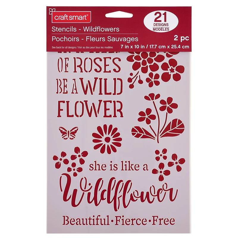Wildflower Stencils, 7" x 10" by Craft Smart®