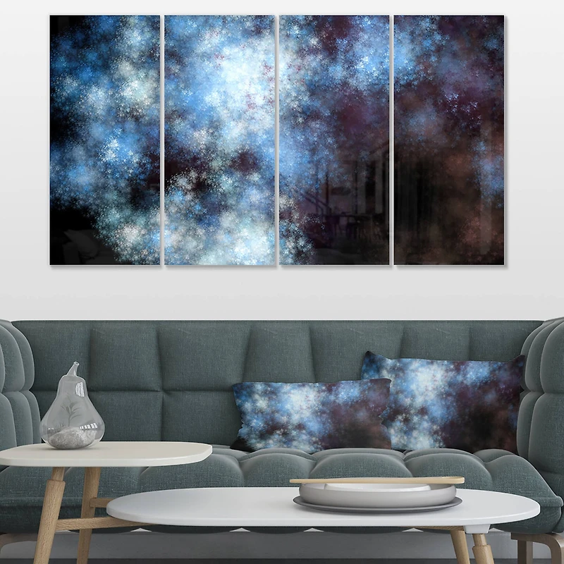 Designart - Blue White Starry Fractal Sky