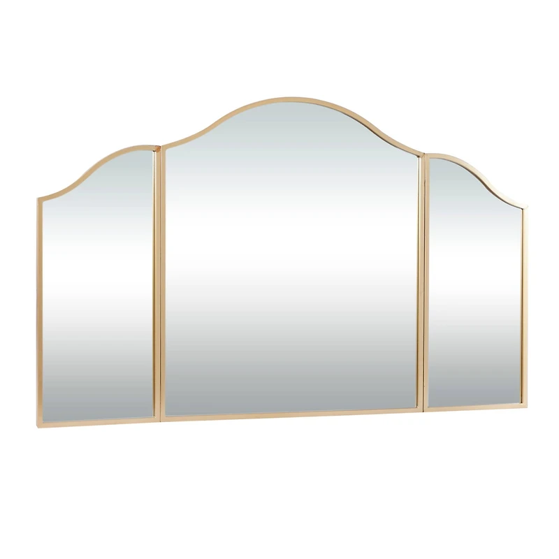31'' Gold Traditional Metal Trifold Wall Mirror
