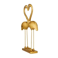 Gold Resin Eclectic Flamingo Sculpture 24" x 15" x 5"
