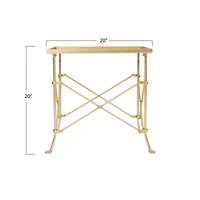 Hello Honey® 20" Gold Tray-Style Rectangle Metal Accent Table