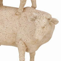 18" White Farm Animals Sculpture