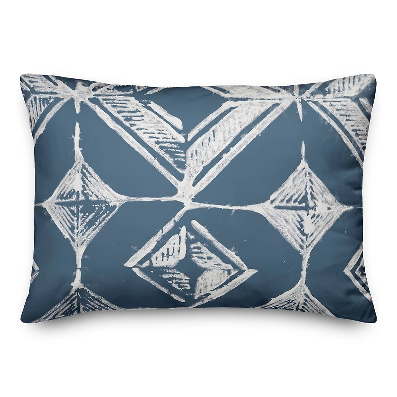 Blue Abstract Diamond Throw Pillow