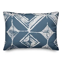 Blue Abstract Diamond Throw Pillow