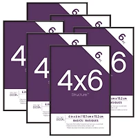 6 Pack Basics 4" x 6" Black Frames by Studio Décor®