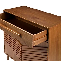 Walker Edison 32" Caramel Chevron Wood Detail Accent Cabinet