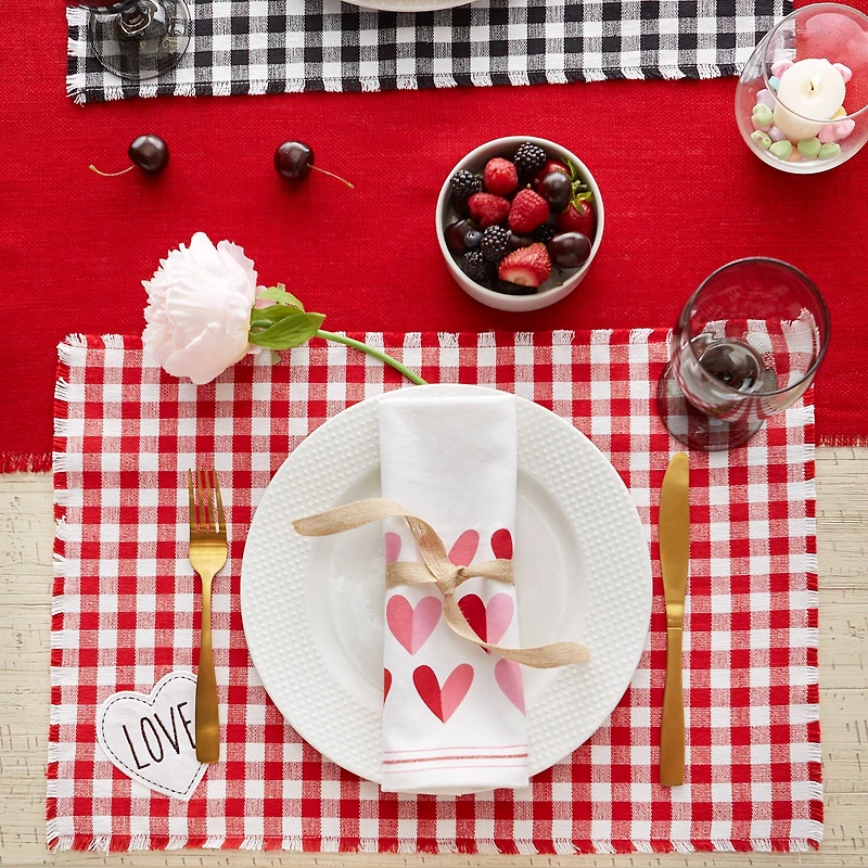 DII® Love and Xoxo Checkers Embellished Placemats (Set of 4)
