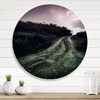 Designart - Muddy Road Under Full Moon